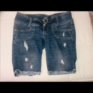 Jean biker shorts